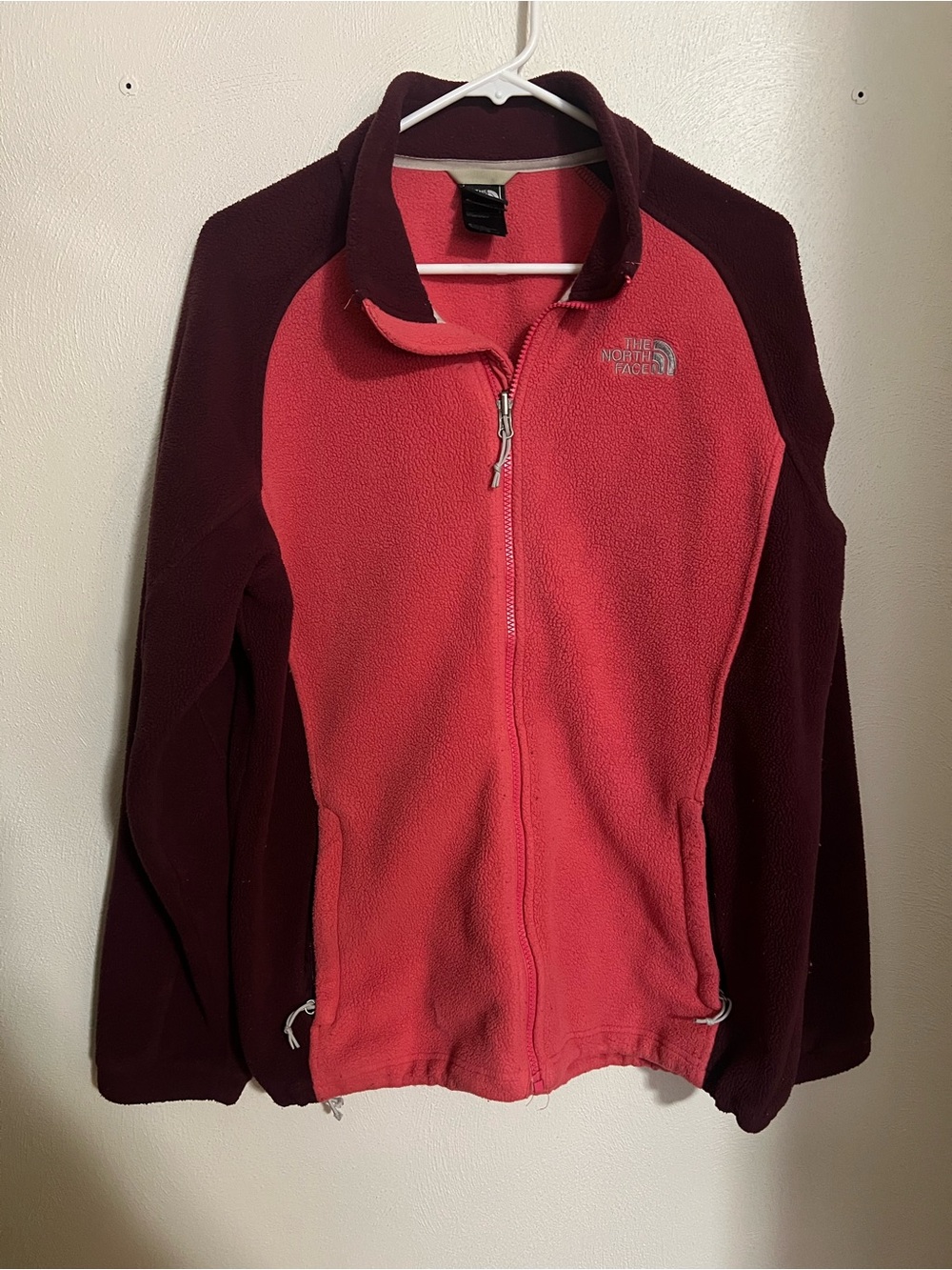 THE NORTH FACE Classic Denali Full‎ Zip Outdoor Fleece Jacket Pink Maroon Wms XL